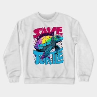 Save the Leatherback Turtle Design Crewneck Sweatshirt